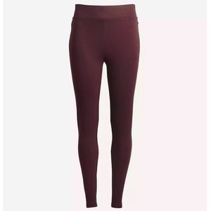 Loft Burgundy Heathered Seamed Ponte Leggings